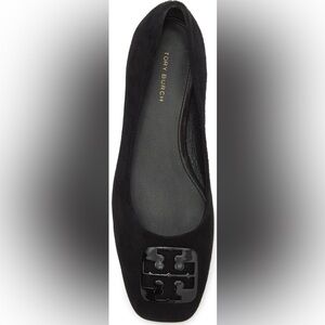 TORY BURCH Georgia Ballet Flat in Black Suede & Leather Sole Women’s Sz 6.5